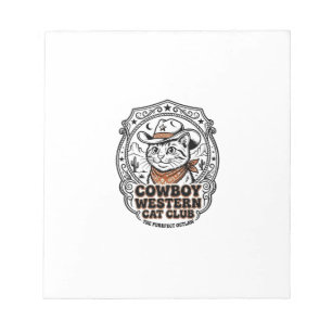 Cowboy Western Katze Haustierliebhaber-Shirt Kunst Notizblock