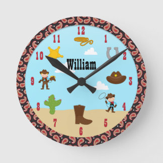 Cowboy Western Kinderzimmer Uhr