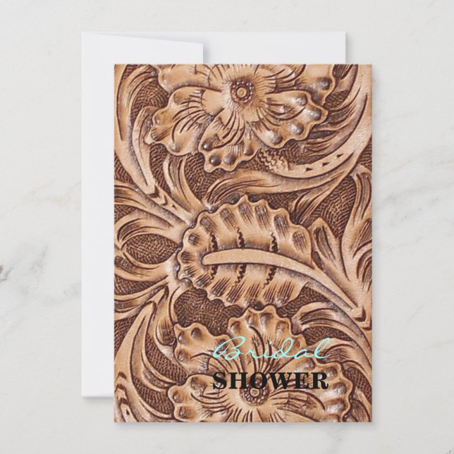 Cowboy-Western-Landmuster aus geflochtenem Leder Einladung (Vorderseite)