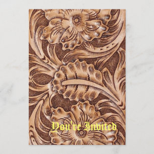 Cowboy-Western-Landmuster aus geflochtenem Leder Einladung