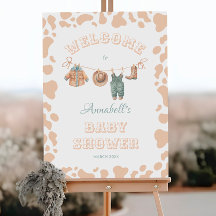 Cowboy Western Light Brown Boy Baby Dusche Willkom