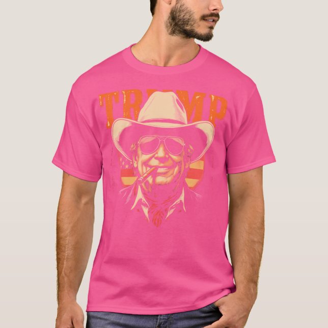 Cowboy-Western macht Amerika zum großen Donald Tru T-Shirt (Vorderseite)