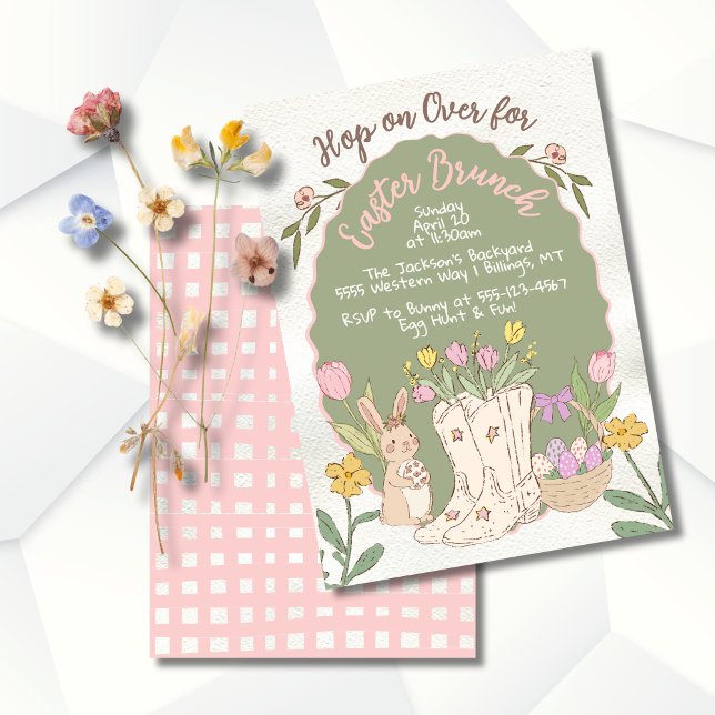 Cowboy Western Osterbrunch Ei Hunt Party Einladung (Von Creator hochgeladen)