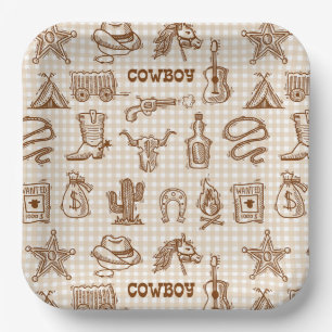 Cowboy Western  Pappteller