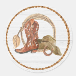 Cowboy-Western-Party Runder Aufkleber