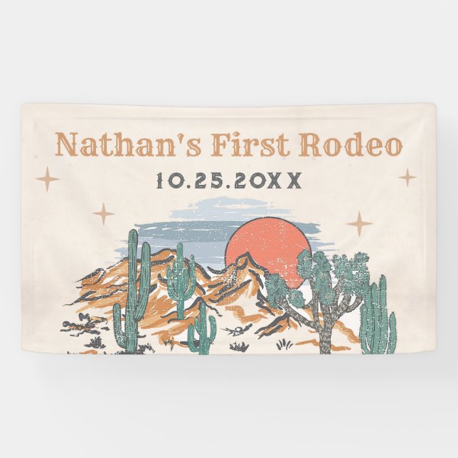 Cowboy Western Rodeo 1. Geburtstag Banner (Horizontal)