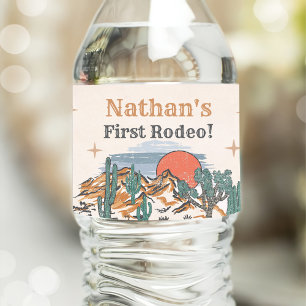 Cowboy Western Rodeo 1. Geburtstag Wasserflaschenetikett