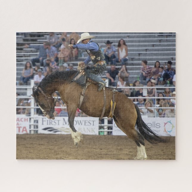 Cowboy Western Rodeo Bucking Horse Corral Puzzle (Horizontal)