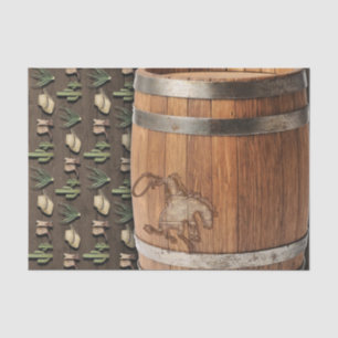 Cowboy Western Rodeo Holzbarrel Geburtstagsparty Seidenpapier