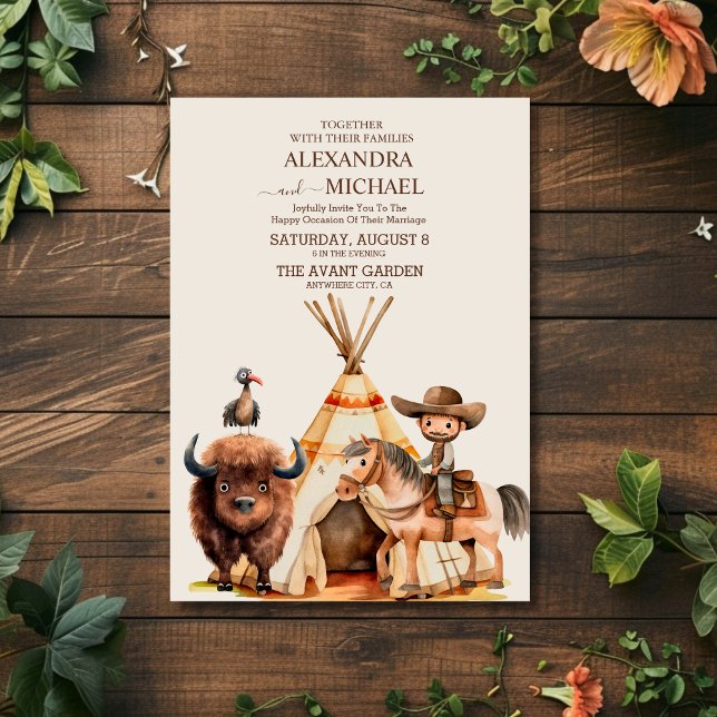 Cowboy Western Rodeo Wedding Einladung (Von Creator hochgeladen)