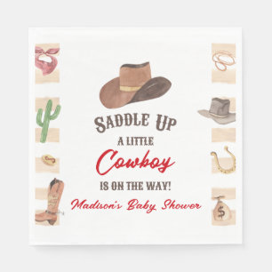Cowboy Western Rodeo Wild West Baby Dusche Serviette