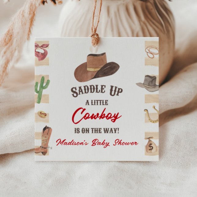 Cowboy Western Rodeo Wild West Baby Shower Geschenkanhänger (Von Creator hochgeladen)