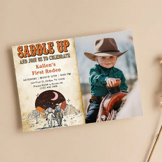 Cowboy Western Rodeo Wild West Geburtstagspartei Einladung