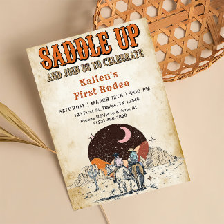 Cowboy Western Rodeo Wild West Geburtstagspartei Einladung