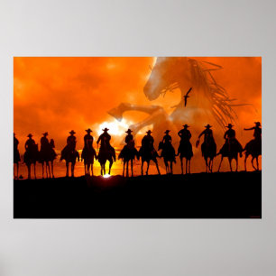 Cowboy-Western-Rundgang Zeit Rodeo-Pferd-Poster-Ku Poster