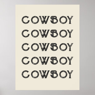 Cowboy Western Typografie Wall Art Ranch Kabine Poster