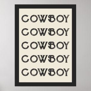 Cowboy-Western-Typografie-Wandkunst Ranch Cabin Poster