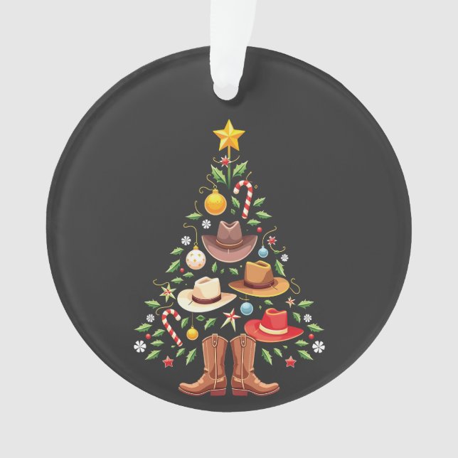 Cowboy Western Weihnachtsbaum Santa Ornament (Vorderseite)