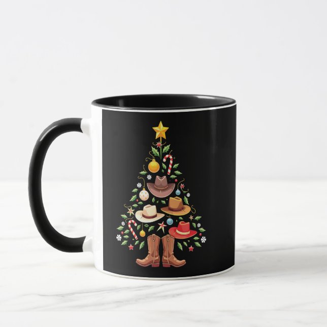 Cowboy Western Weihnachtsbaum Santa Tasse (Links)