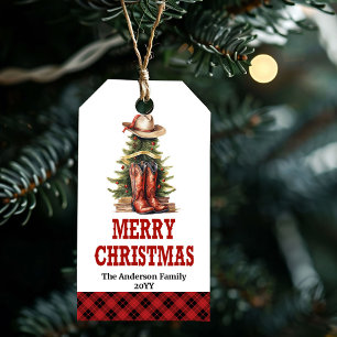 Cowboy-Western-Weihnachtsschilder mit individuelle Geschenkanhänger