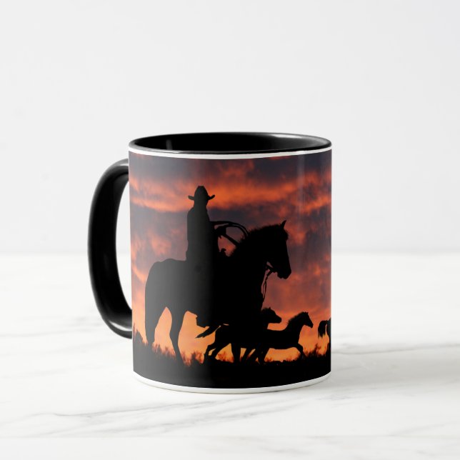 Cowboy Wild Herd Western Tasse (Vorderseite Links)