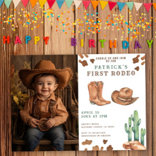 Cowboy Wild West 1. Rodeo-Geburtstagsfeier  Einladung