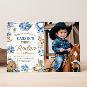 Cowboy Wild West 1. Rodeo-Ranch Geburtstagsfeier Einladung