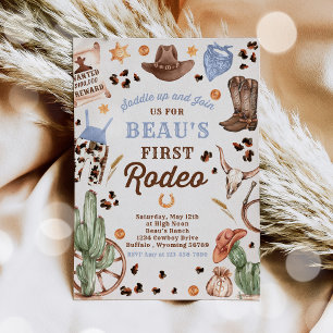 Cowboy Wild West 1. Rodeo Ranch Geburtstagsparty Einladung