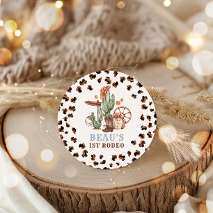 Cowboy Wild West 1. Rodeo Ranch Geburtstagsparty Runder Aufkleber