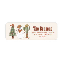 Cowboy Wild West Christmas Return Address Label