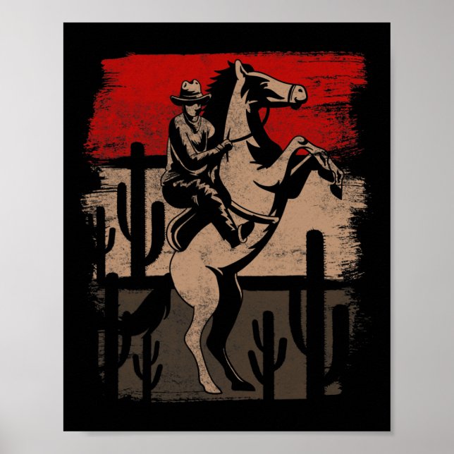Cowboy Wild West Country Horseck Riding Horse Rett Poster (Vorne)