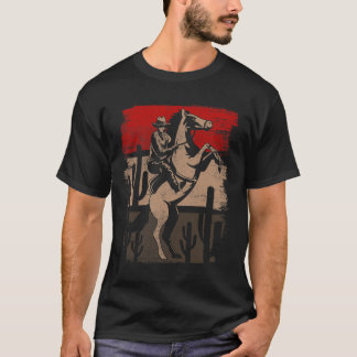 Cowboy Wild West Country Horseck Riding Horse Rett T-Shirt