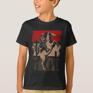Cowboy Wild West Country Horseck Riding Horse Rett T-Shirt