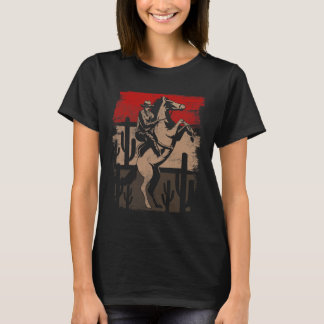 Cowboy Wild West Country Horseck Riding Horse Rett T-Shirt