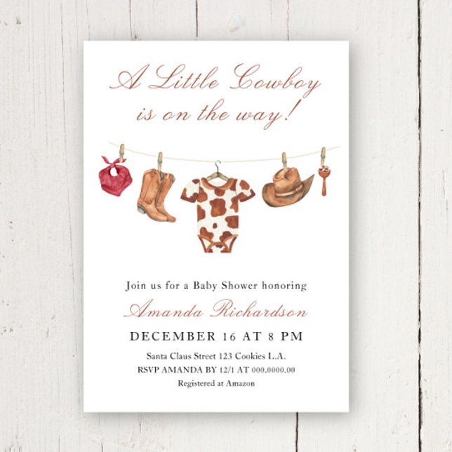 Cowboy Wild West Rodeo Baby Shower Einladung (Von Creator hochgeladen)