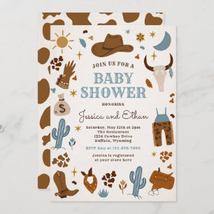 Cowboy Wild West Rodeo Ranch Baby Dusche Einladung