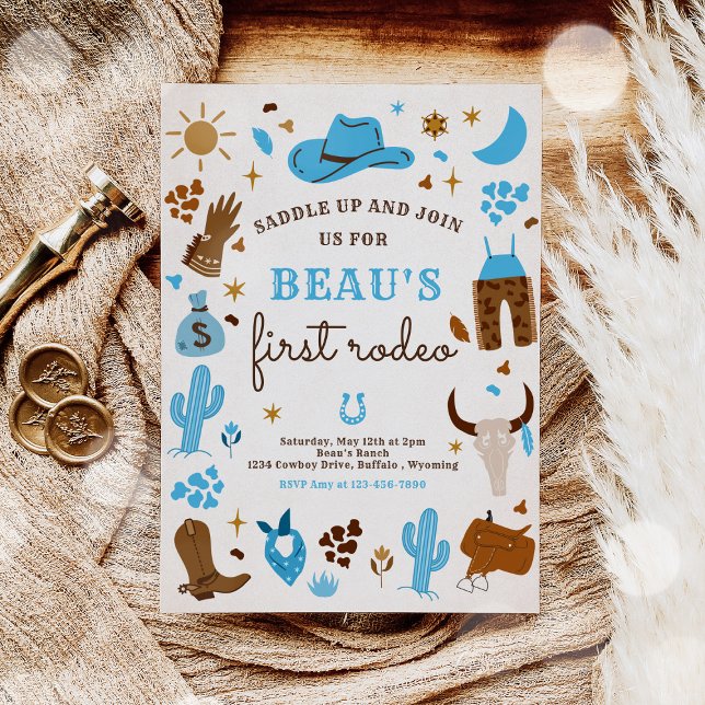 Cowboy Wild West Rodeo Ranch Birthday Party Einladung (Von Creator hochgeladen)