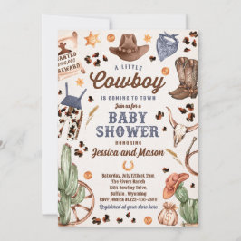 Cowboy Wild West Rodeo Ranch Boy Baby Dusche Einladung