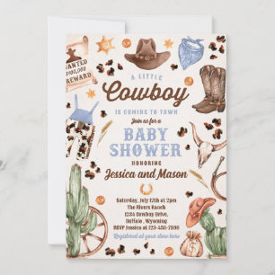 Cowboy Wild West Rodeo Ranch Boy Baby Dusche Einladung
