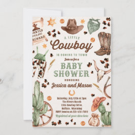 Cowboy Wild West Rodeo Ranch Boy Baby Dusche Einladung