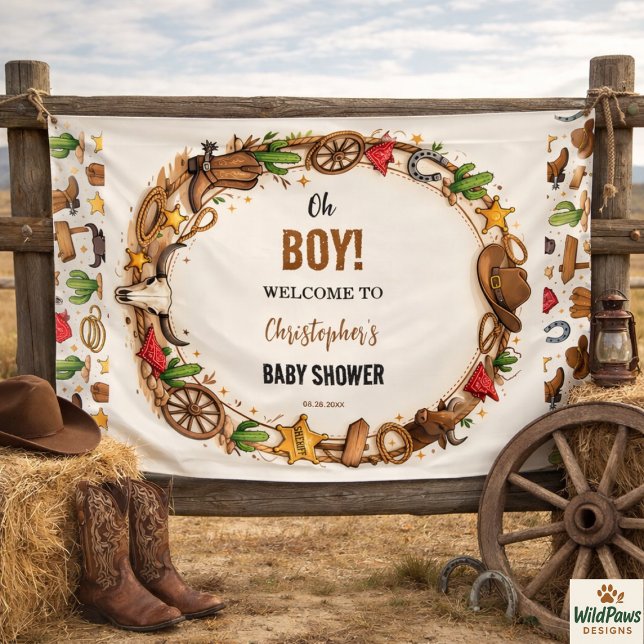 Cowboy Wild West Rodeo Ranch | Rustic Western Baby Banner (Cowboy Wild West Rodeo Ranch | Rustic Western Baby Banner
)