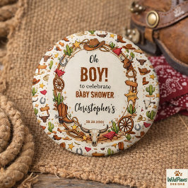 Cowboy Wild West Rodeo Ranch | Rustic Western Baby Button