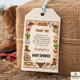 Cowboy Wild West Rodeo Ranch | Rustic Western Baby Geschenkanhänger
