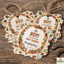 Cowboy Wild West Rodeo Ranch | Rustic Western Baby Geschenkanhänger