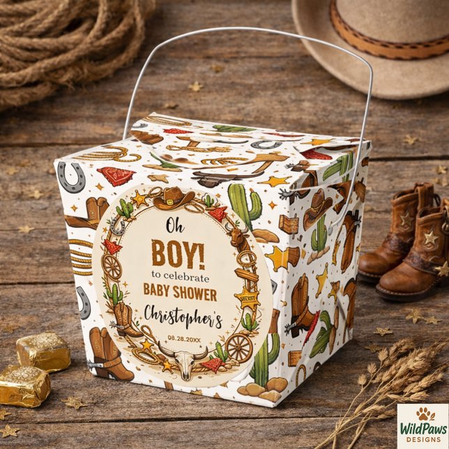 Cowboy Wild West Rodeo Ranch | Rustic Western Baby Geschenkschachtel (Cowboy Wild West Rodeo Ranch | Rustic Western Baby Favor Boxes
)