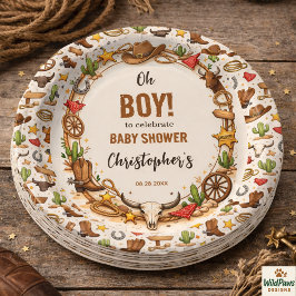 Cowboy Wild West Rodeo Ranch | Rustic Western Baby Pappteller