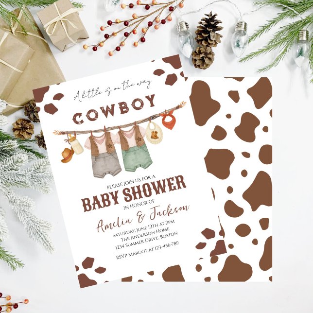 Cowboy Wild West Rodeo Western Boy Baby Dusche Einladung (Von Creator hochgeladen)