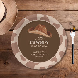 Cowboy Wild West Rodeo Western Boy Baby Shower Pappteller