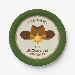Cowboy Wild West Western Boy Birthday Party Table  Pappteller