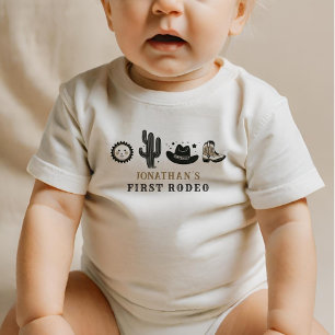Cowboy Wild Western First Rodeo Erster Geburtstag Baby Strampler